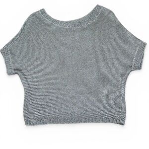 Vince Metallic Knit Short Sleeve Sweater | Size Small | Luxe Minimalist